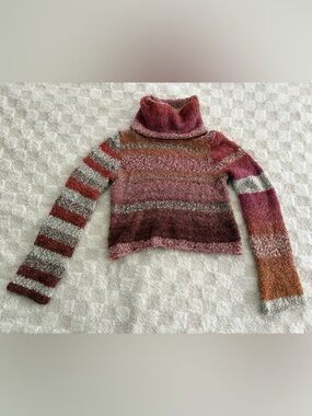 Free People Multicolor Striped Turtleneck Sweater • Size Medium